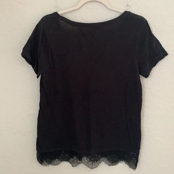 C. Crew Black Short Sleeve Tee Shirt Size S - Picture 2 of 9